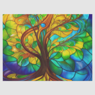 Papel De Seda Colorida Árvore de Vidro Estreita