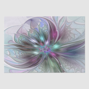 Papel De Seda Colorida Fantasy Abstrato Moderna Flor Fractal