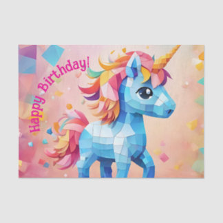 Papel De Seda Colorida Unicorn Pinata Birthday