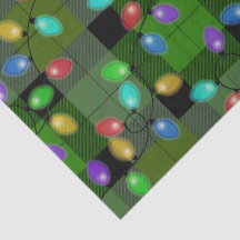 Colorida Xadrez Verde Luzes de Natal