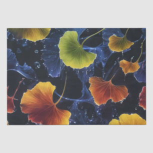 Papel De Seda Colorido Luminograma Folhas de Ginkgo Decoupage /