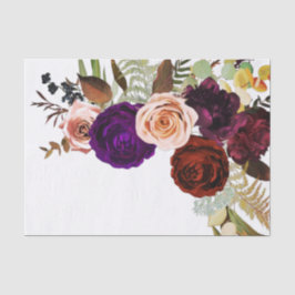 Papel De Seda Colorido Ousado Flora Verdejante Casamento Branco