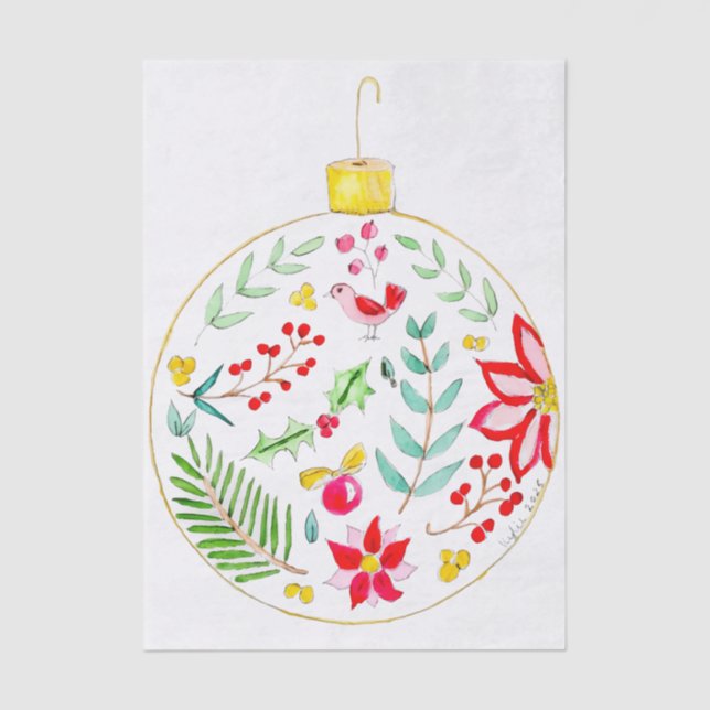 Papel De Seda Colourful Christmas Ornament (Frente )
