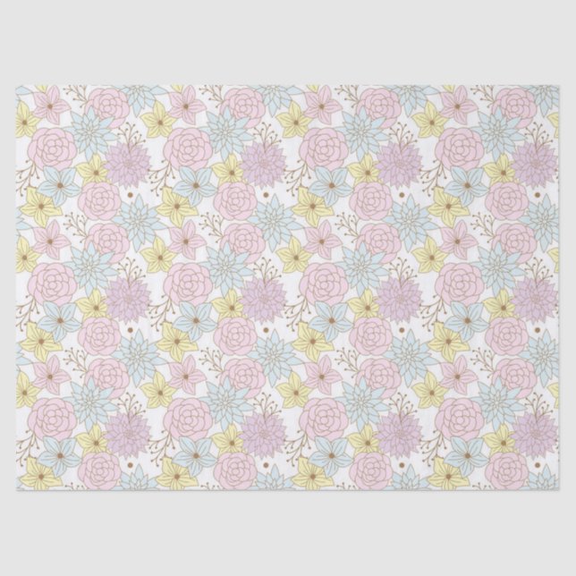 papel de seda com flores de primavera (Frente )