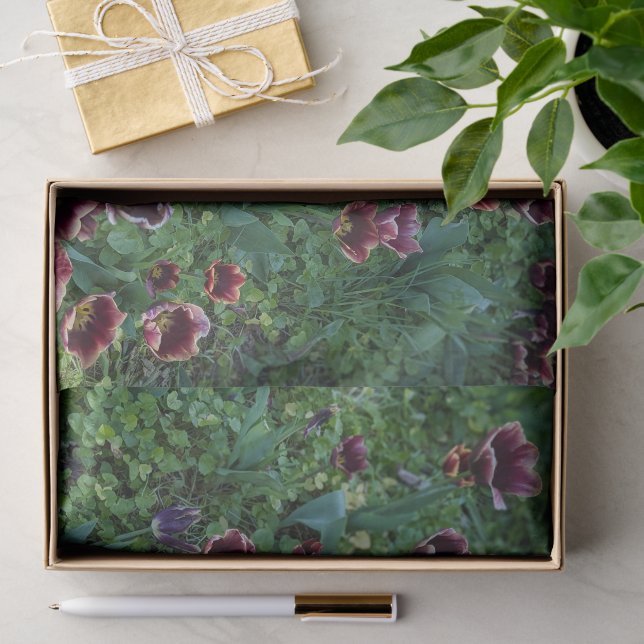 Papel de Seda com Foto Floral (Presente)