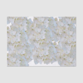 Papel de Seda com Hortênsias Brancas
