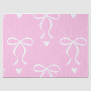 papel de seda com laço coquette rosa e branco