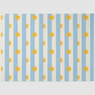 Papel de Seda com Listra Azul Creme e Explosão Sol