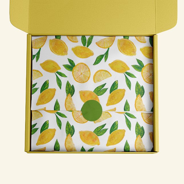Papel de Seda com padrão de Fruta Limão (Lemon pattern tissue paper)