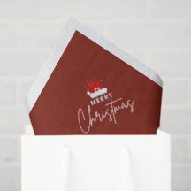 Papel de seda com padrão de Natal, Papai Noel e Pr