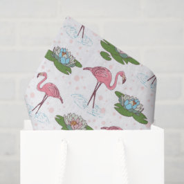 papel de seda com padrão floral de flamingo rosa