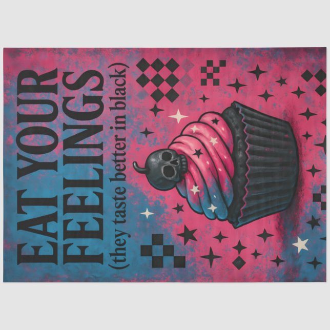 Papel De Seda Coma Seus Sentimentos – Decoupage de Cupcake Alter (Frente )
