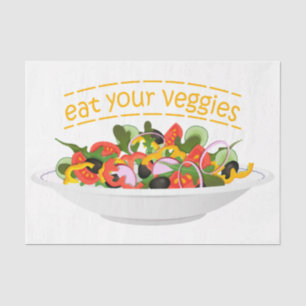 Papel De Seda Coma seus vegetais Cite salada fresca misturar tig