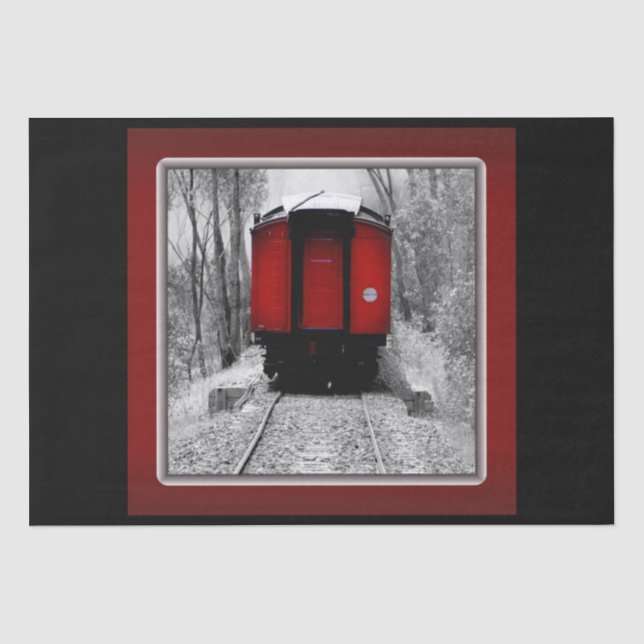 Papel De Seda Comboio a vapor vitoriano do Red Caboose (Frente )