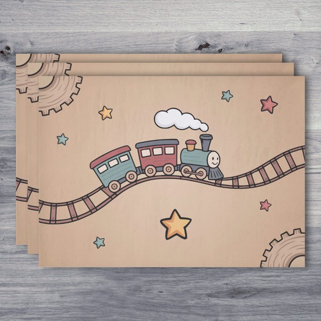 Papel De Seda Comboio de madeira (Wooden Train Tissue Paper)