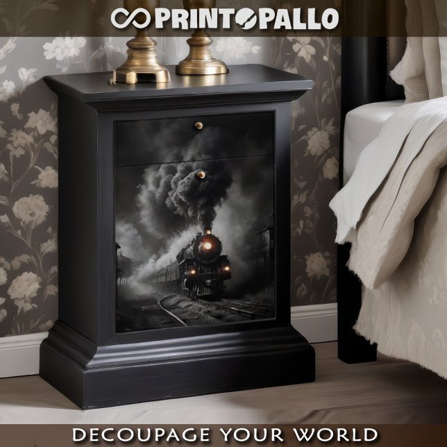 Papel De Seda Comboio fantasma de 1900 numa estação do deserto (Criador carregado)