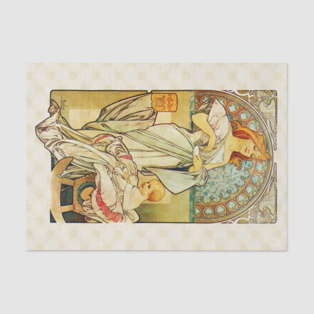 Papel De Seda Comida 1898 de Alfons Mucha para crianças (Frente )