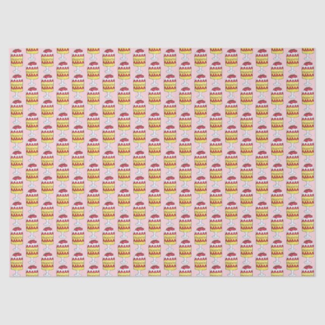 Papel De Seda Comida Britânica de Fruta de Trifle em Inglês (Frente )