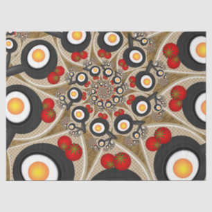 Papel De Seda Comida Engraçada De Arte Fractal, Tomates, Ovos