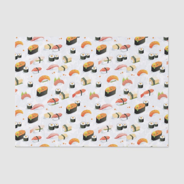 Papel De Seda Comida japonesa:Padrão Sushi (Frente )