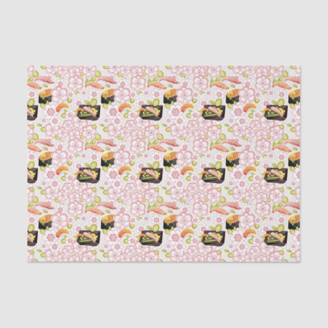 Papel De Seda Comida japonesa: Padrão Sushi 2 (Frente )