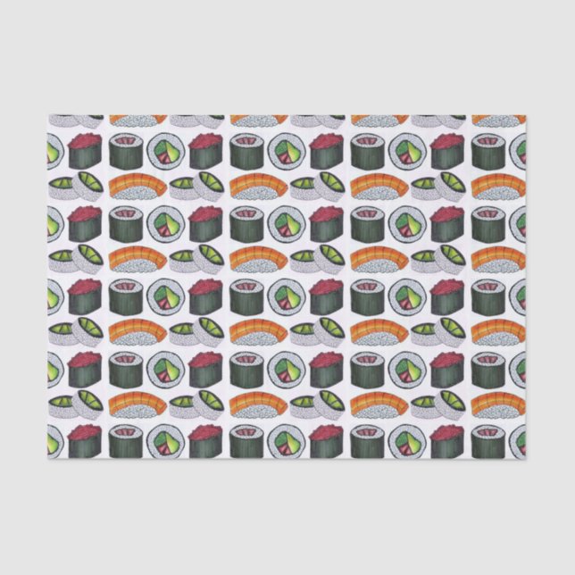 Papel De Seda Comida Japonesa Sushi Rolls Salmon Nigri Tuna (Frente )