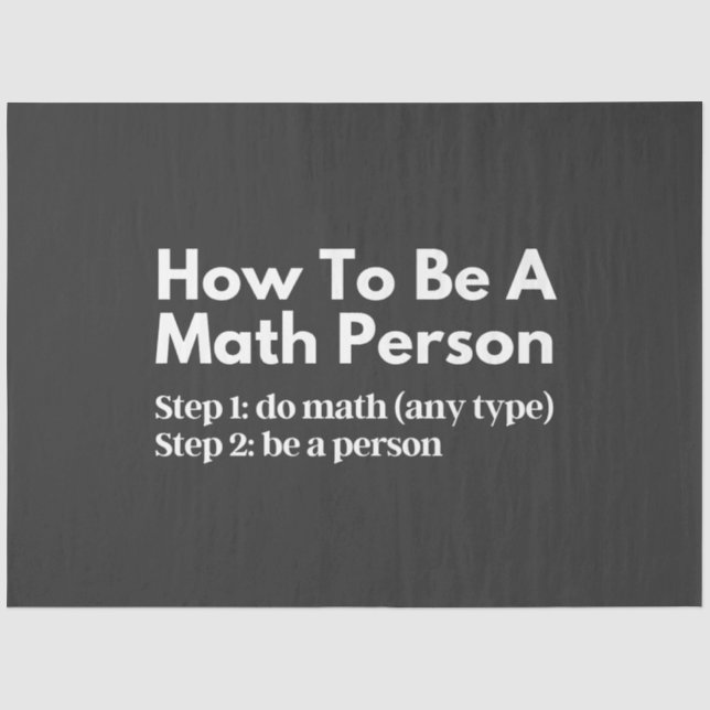 Papel De Seda Como Ser Uma Pessoa De Matemática (Frente )