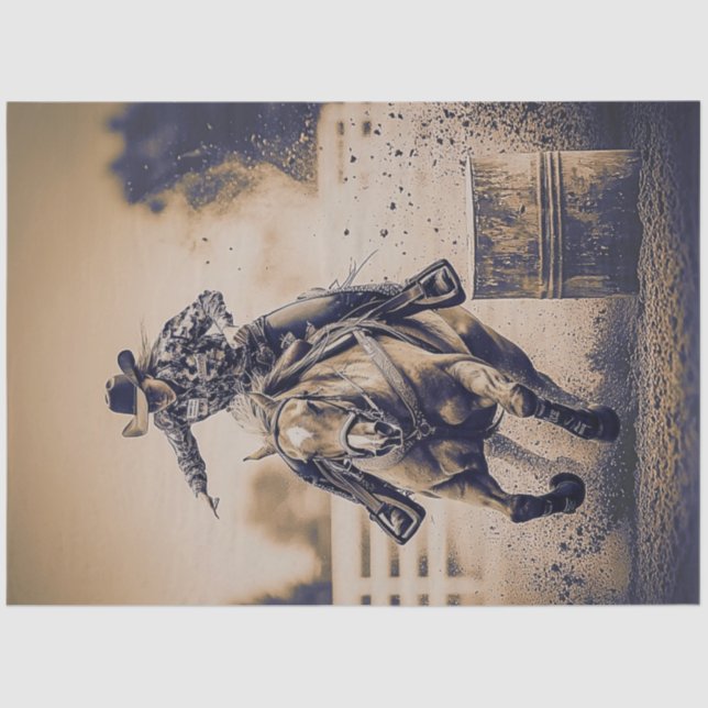 Papel De Seda Competição de Arena de Barrel Racer (Frente )