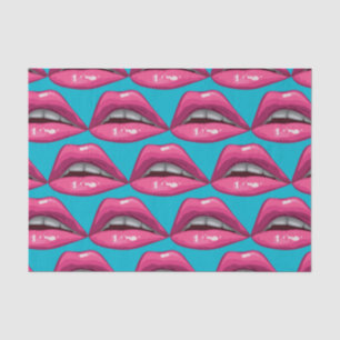 Papel De Seda Composição cor-de-rosa dos lábios do pop art
