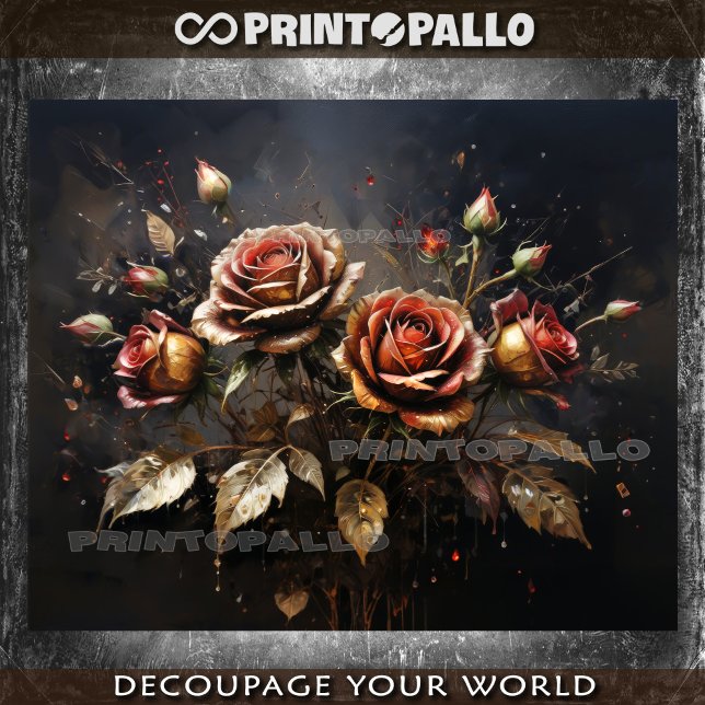 Papel De Seda Composição floral de rosas de outono -  (Criador carregado)