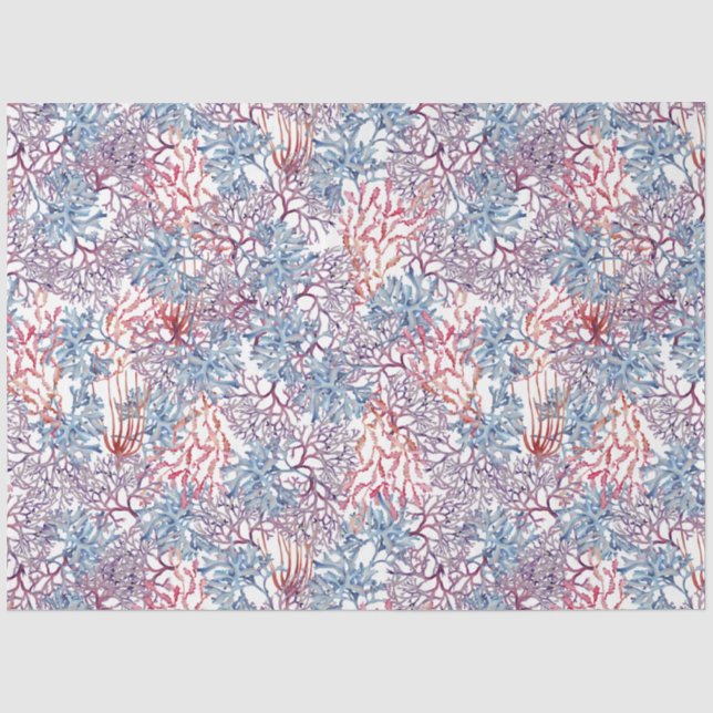 Papel De Seda Composição Subaquática em Aquarela Série Design 5 (Frente )
