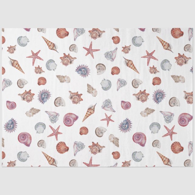 Papel De Seda Composição Subaquática Série de Aquarela Design 4 (Frente )