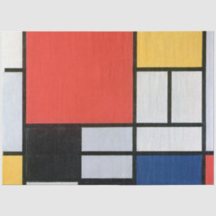 Papel De Seda Composição Vermelho, Amarelo, Azul, Preto, Mondr