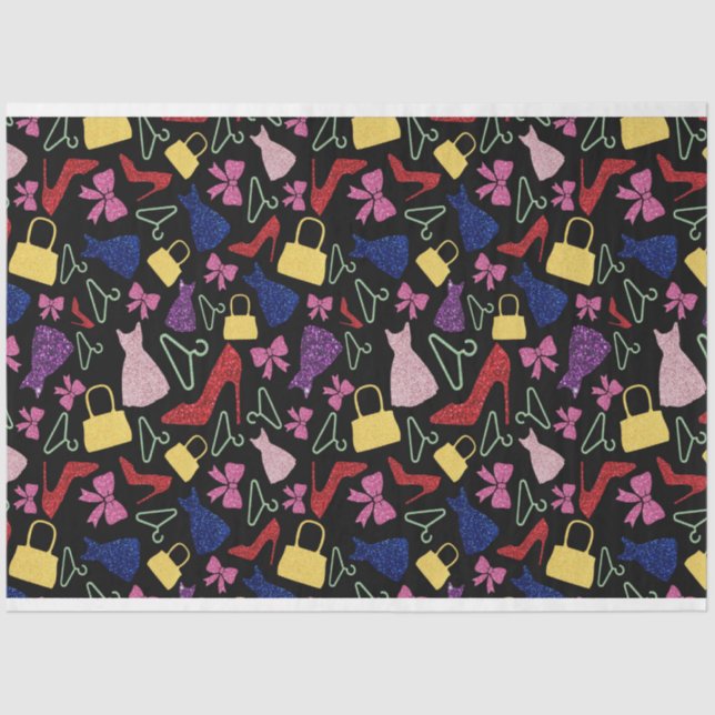 Papel De Seda Comprando padrão de acessórios de moda  (Frente )