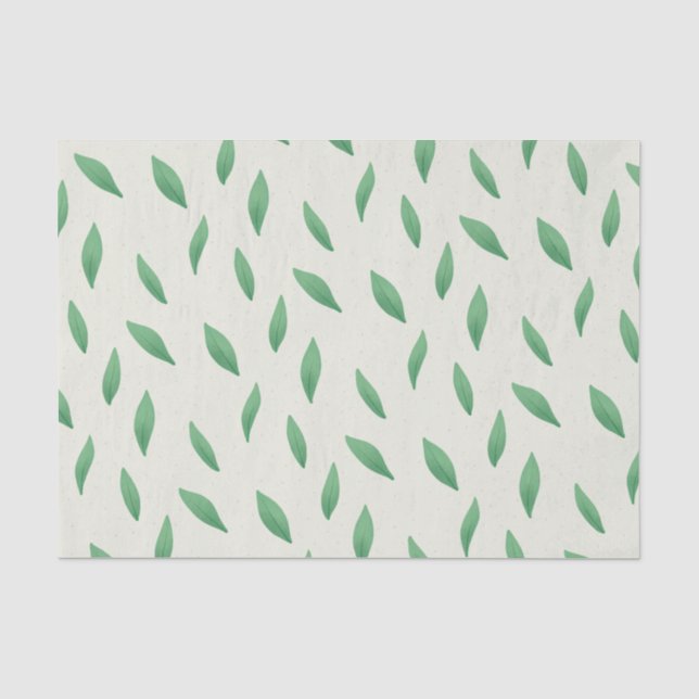 Papel de seda con diseño de hojas verdes (Frente )