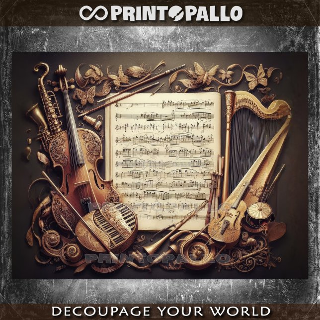Papel De Seda Conceito fictício de conjunto de instrumentos musi (Criador carregado)