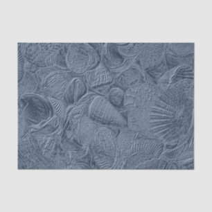 Papel De Seda Concha Marinha Praia Costeira Azul Empoeirada Deco