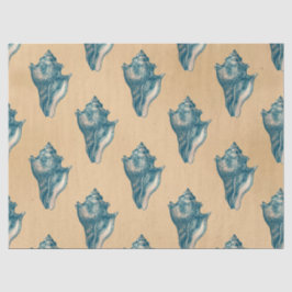 Papel De Seda Conchas Azuis na Decoupage do Tom