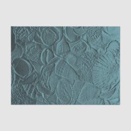 Papel De Seda Conchas de Moluscos Azul-petróleo Decoupage Metáli