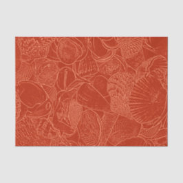Papel De Seda Conchas de Moluscos Laranja Queimado Praia do Ocea