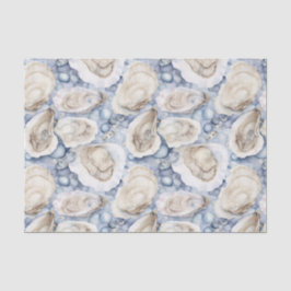 Papel De Seda Conchas de Ostra em Aquarela de Praia Costeira