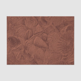 Papel De Seda Conchas do Mar Praia Terracota Tom Terra