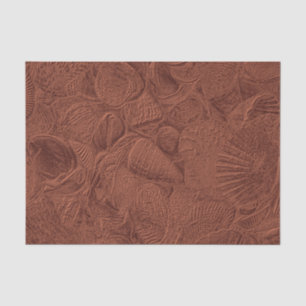 Papel De Seda Conchas do Mar Praia Terracota Tom Terra