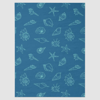 Papel De Seda conchas e estrelas-do-mar