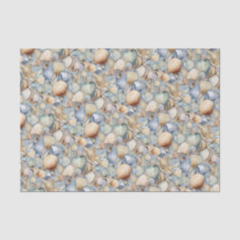 Papel De Seda Conchas em Aquarela