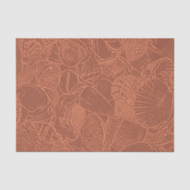 Papel De Seda Conchas Tom Terra Terracota Oceano Praia