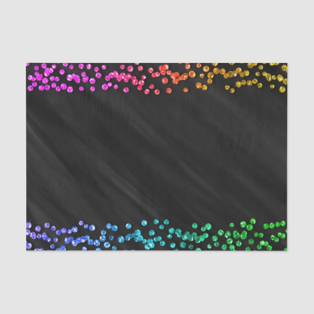 Papel De Seda Confetes de Arco-Íris Preto Diversão Festa (Frente )