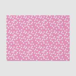Papel De Seda Confetti branco e rosa-quente, bonito / Polkadots