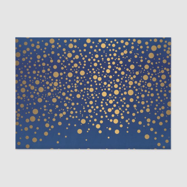 Papel De Seda Confetti Dourado marinho Azul e Metálico (Frente )