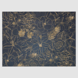 Papel De Seda Confetti e design floral ouro